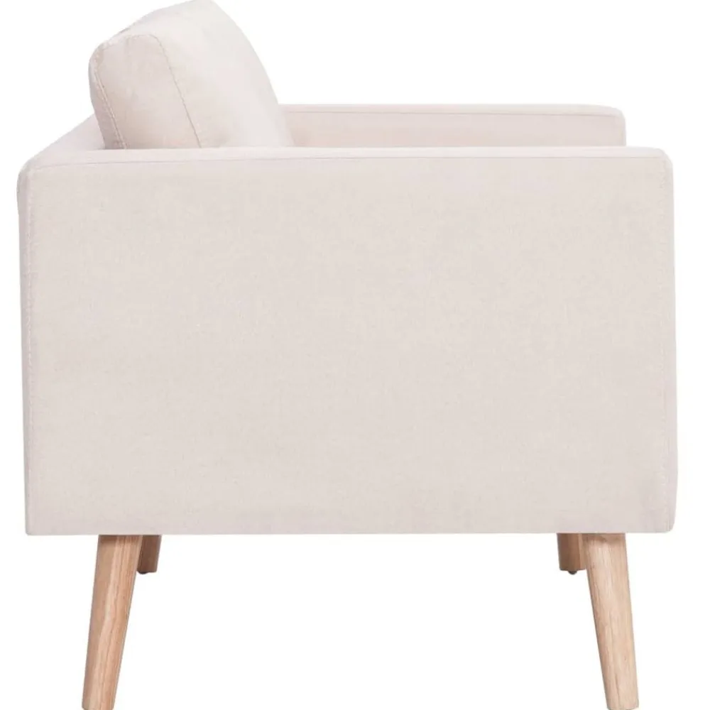 vidaXL Conjunto de sofás 2 piezas tela color Crema Outlet