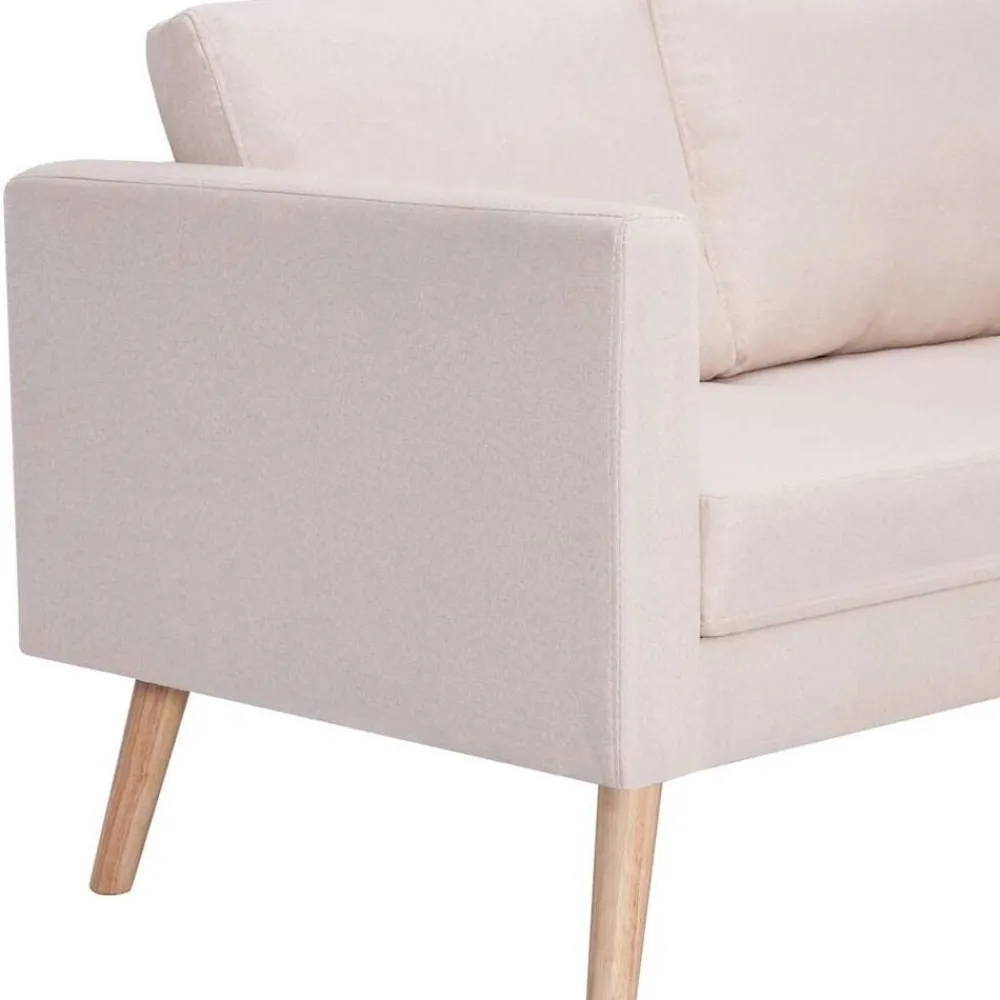 vidaXL Conjunto de sofás 2 piezas tela color Crema Outlet