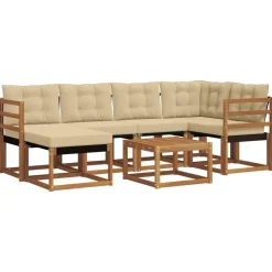 vidaXL Conjuntos De Muebles-Conjunto de sofás de exterior con cojín 7 pcs