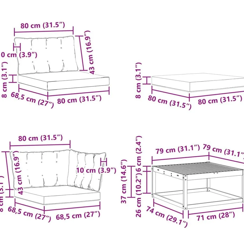 vidaXL Conjunto de sofás de exterior con cojín 19 pcs Natural y beige Discount