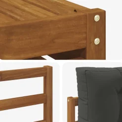 vidaXL Conjunto de sofás de exterior 6 pcs Natural y antracita Best