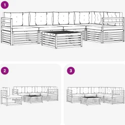 vidaXL Conjunto de sofás de exterior 6 pcs Natural y antracita Best