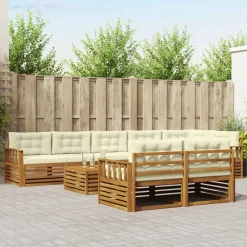 vidaXL Conjuntos De Muebles-Conjunto de sofás de exterior con cojín 9 pcs