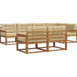 vidaXL Conjuntos De Muebles-Conjunto de sofás de exterior con cojín 7 pcs
