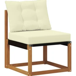 vidaXL Conjunto de sofás de exterior con cojín 5 pcs Natural y beige Outlet