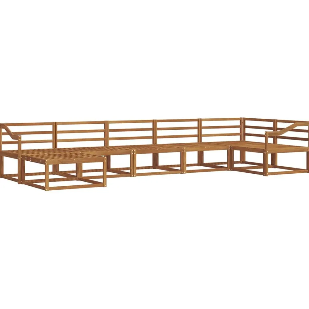 vidaXL Conjunto de sofás de exterior 7 pcs Natural Clearance