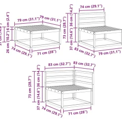 vidaXL Conjunto de sofás de exterior 7 pcs Natural Clearance