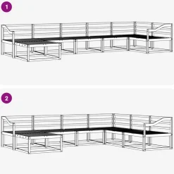 vidaXL Conjunto de sofás de exterior 7 pcs Natural Clearance