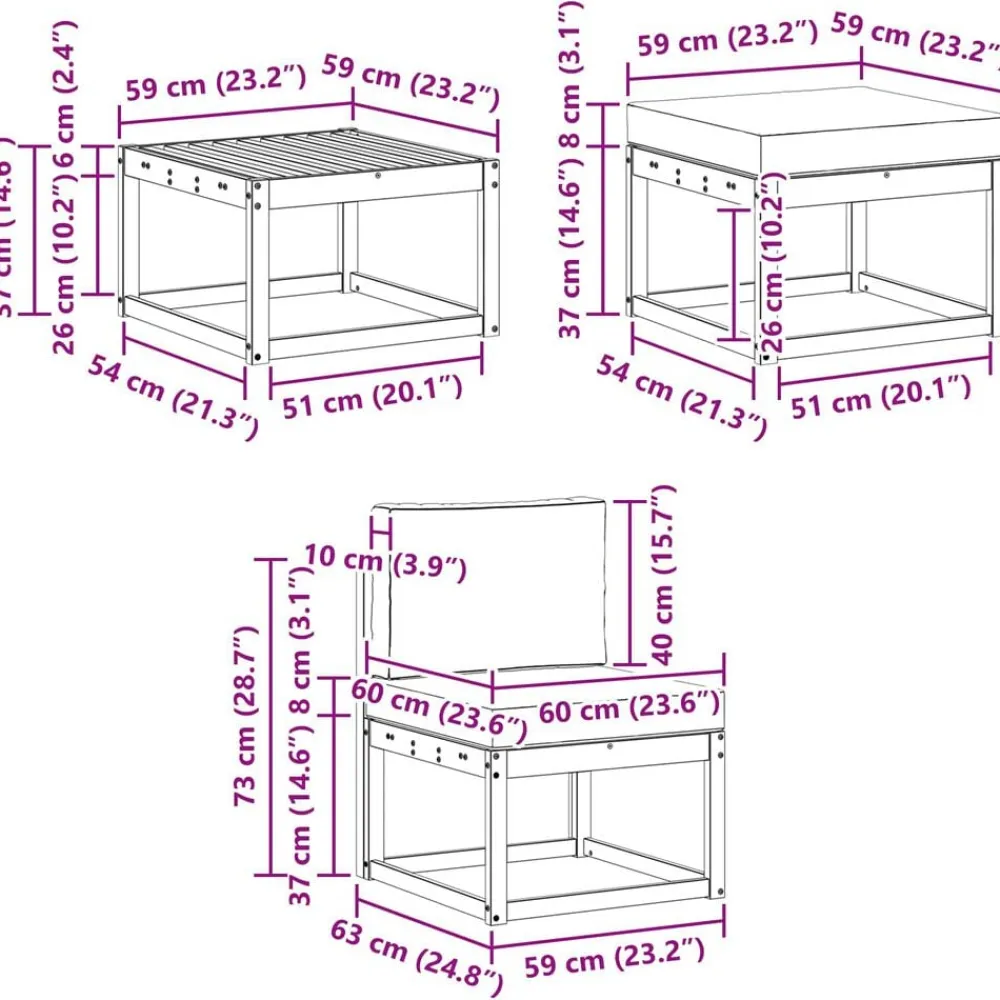 vidaXL Conjuntos De Muebles-Conjunto de sofás de exterior 6 pcs Gris Natural y Claro