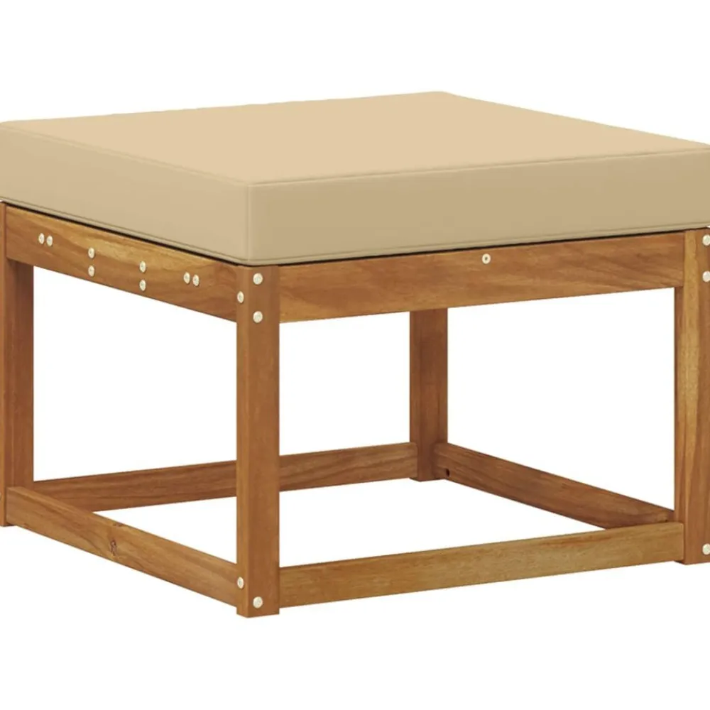 vidaXL Conjunto de sofás de exterior con cojín 6 pcs Natural y beige Clearance