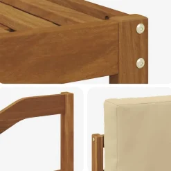 vidaXL Conjunto de sofás de exterior con cojín 6 pcs Natural y beige Clearance