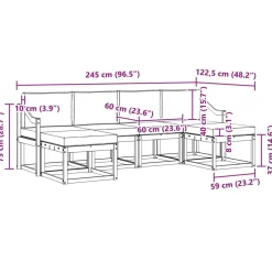 vidaXL Conjunto de sofás de exterior con cojín 6 pcs Natural y beige Clearance