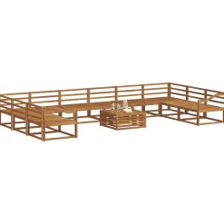 vidaXL Conjuntos De Muebles-Conjunto de sofás de exterior 11 pcs