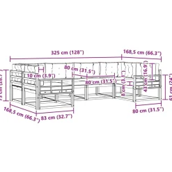 vidaXL Conjuntos De Muebles-Conjunto de sofás de exterior con cojín 6 pcs