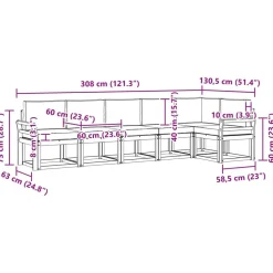 vidaXL Conjuntos De Muebles-Conjunto de sofás de exterior 6 pcs