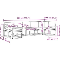 vidaXL Conjuntos De Muebles-Conjunto de sofás de exterior con cojín 7 pcs