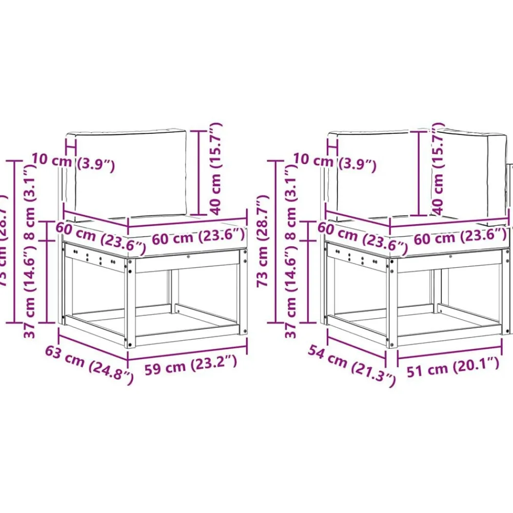 vidaXL Conjuntos De Muebles-Conjunto de sofás de exterior con cojín 7 pcs