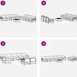 vidaXL Conjuntos De Muebles-Conjunto de sofás de exterior con cojín 9 pcs