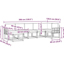 vidaXL Conjunto de sofás de exterior 7 pcs Natural y antracita New