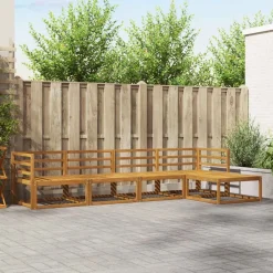 vidaXL Conjunto de sofás de exterior 5 pcs Gris Natural y Claro Gris claro y natural Hot