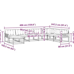 vidaXL Conjuntos De Muebles-Conjunto de sofás de exterior con cojín 8 pcs