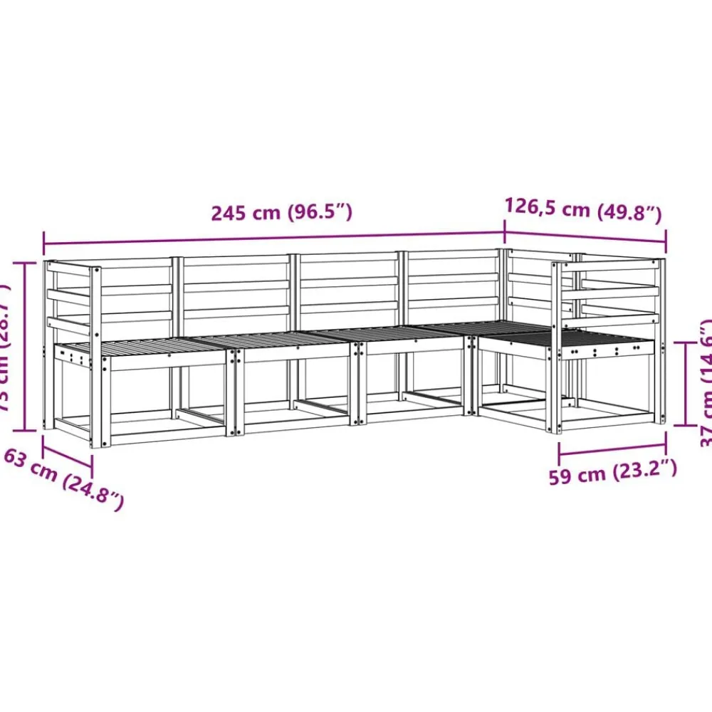 vidaXL Conjuntos De Muebles-Conjunto de sofás de exterior 5 pcs Gris Natural y Claro