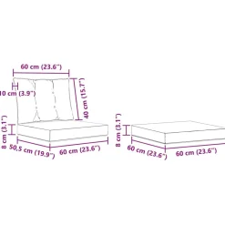 vidaXL Conjunto de sofás de exterior con cojín 4 pcs Natural y negro Best