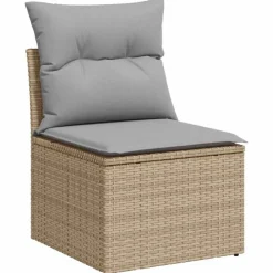 vidaXL Conjunto de sofás de jardín 5 pcs Beige ratán sintético beige y gris New