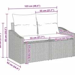 vidaXL Muebles De Jardín-Conjunto de sofás de jardín 10 pcs Beige ratán sintético