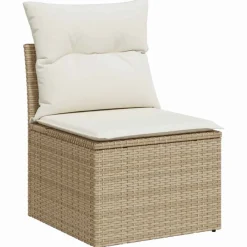 vidaXL Muebles De Jardín-Conjunto de sofás de jardín 10 pcs Beige ratán sintético
