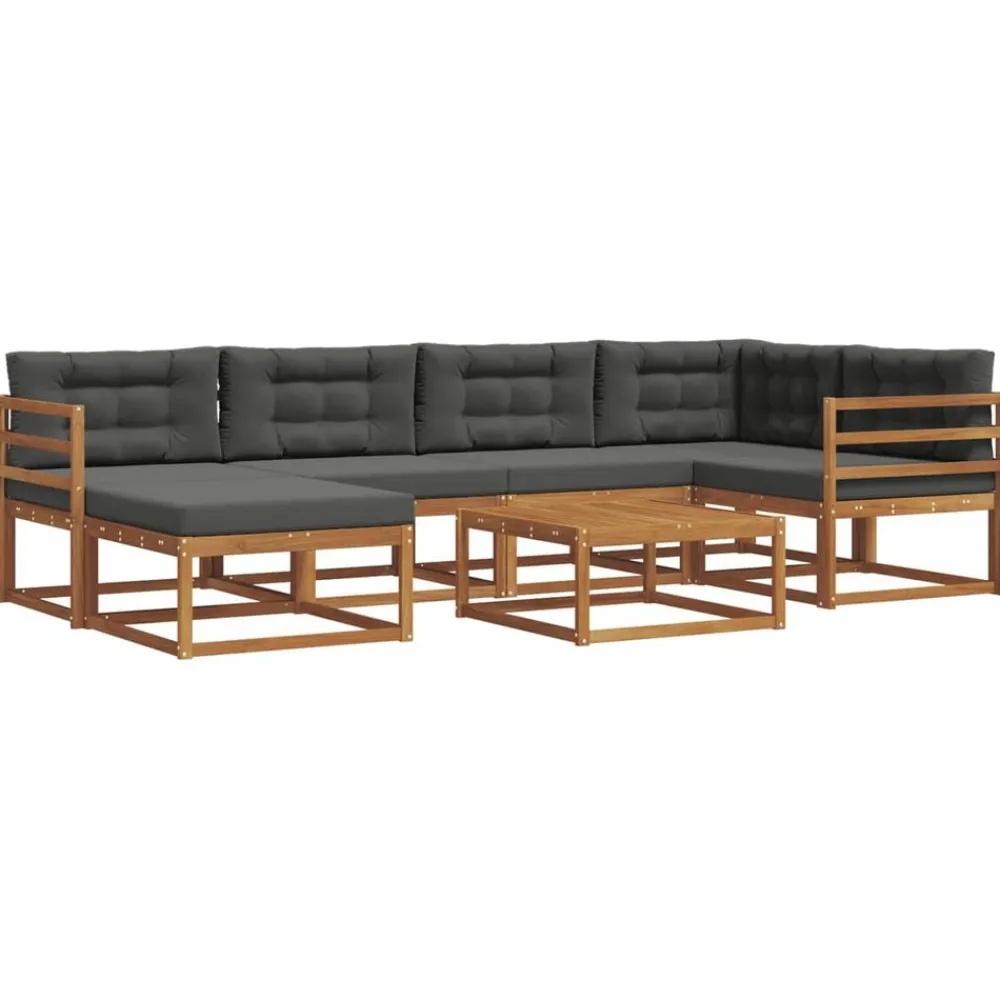 vidaXL Conjuntos De Muebles-Conjunto de sofás de exterior 7 pcs