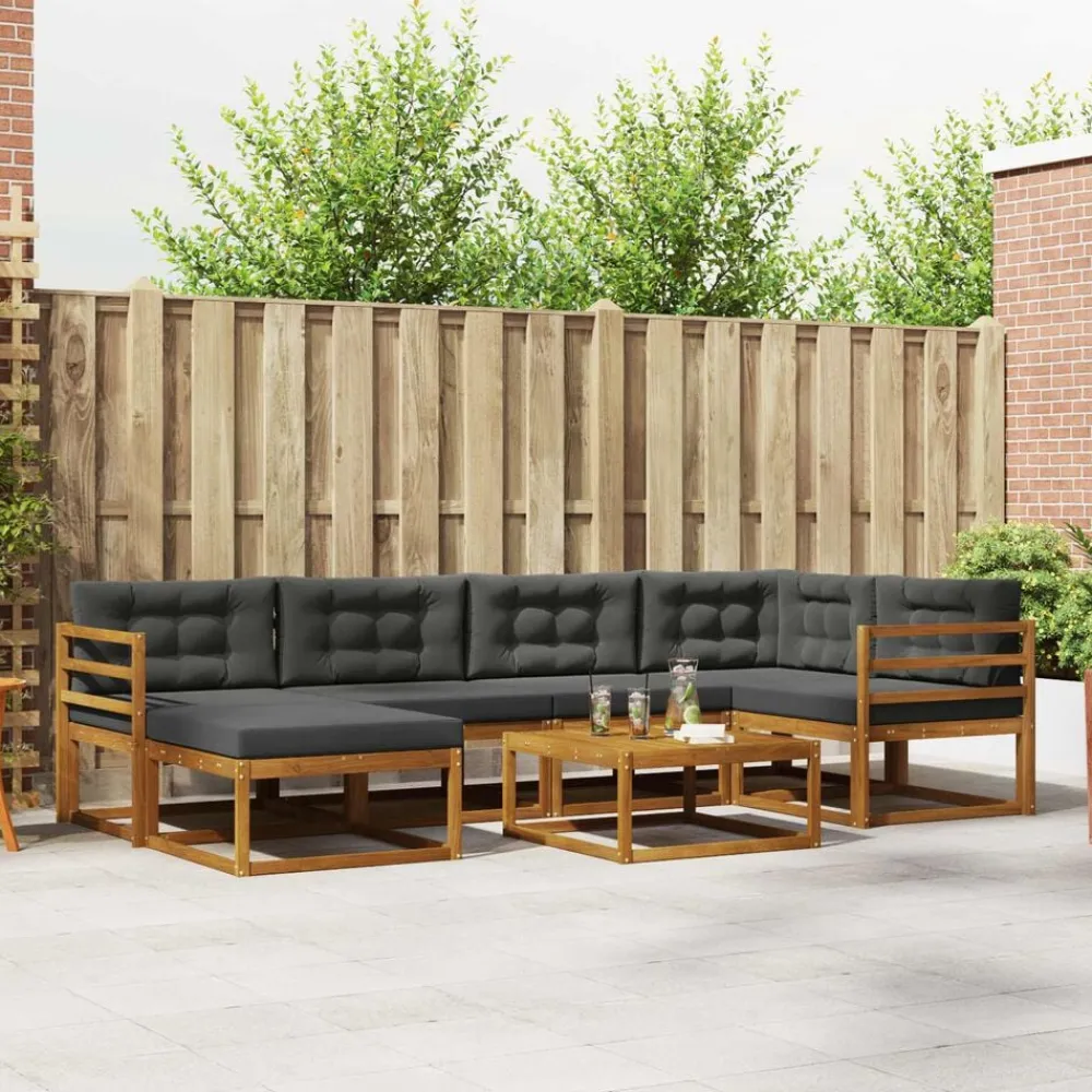 vidaXL Conjuntos De Muebles-Conjunto de sofás de exterior 7 pcs