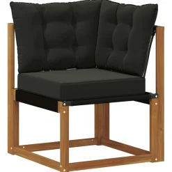 vidaXL Conjunto de sofás de exterior con cojín 7 pcs Natural y negro Best