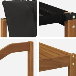 vidaXL Conjunto de sofás de exterior con cojín 7 pcs Natural y negro Best