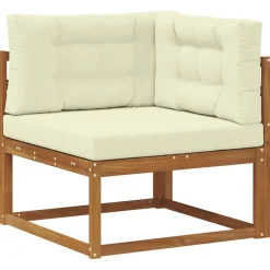 vidaXL Conjunto de sofás de exterior con cojín 11 pcs Natural y crema New