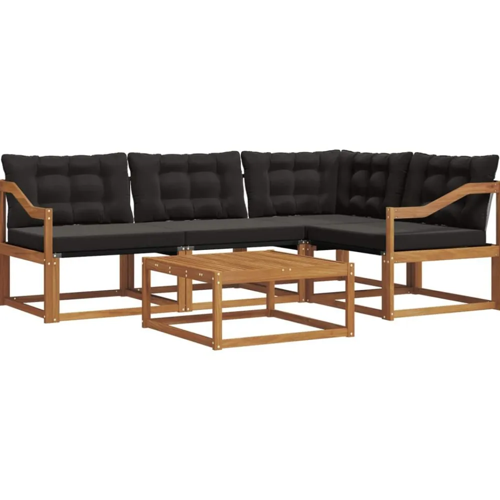 vidaXL Conjuntos De Muebles-Conjunto de sofás de exterior con cojín 5 pcs