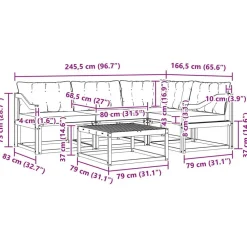 vidaXL Conjuntos De Muebles-Conjunto de sofás de exterior con cojín 5 pcs