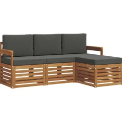 vidaXL Conjuntos De Muebles-Conjunto de sofás de exterior 4 pcs