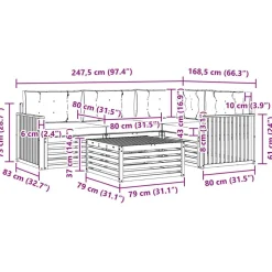 vidaXL Conjunto de sofás de exterior 5 pcs Natural y antracita Hot