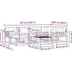 vidaXL Conjunto de sofás de exterior con cojín 19 pcs Natural y crema Sale