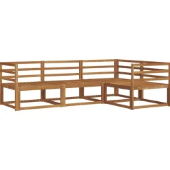 vidaXL Conjunto de sofás de exterior 4 pcs Natural
