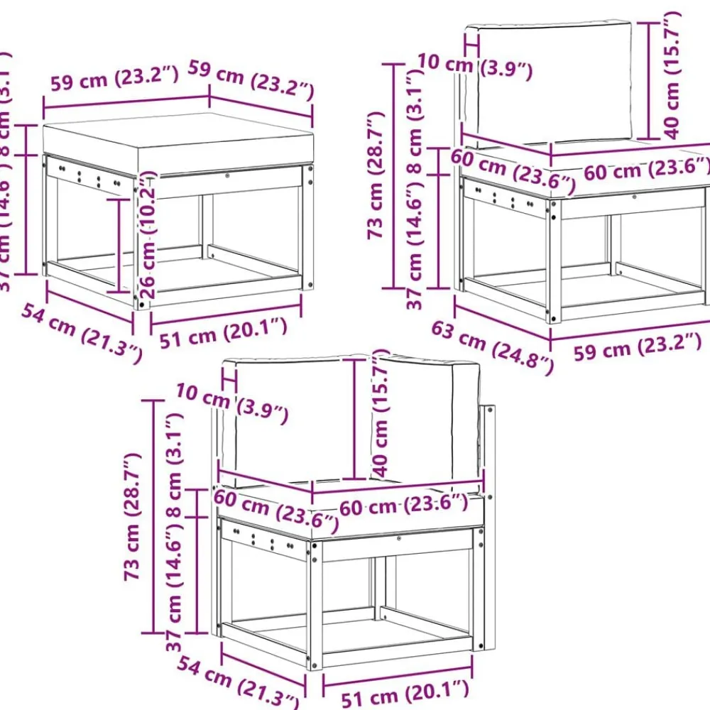 vidaXL Conjuntos De Muebles-Conjunto de sofás de exterior 7 pcs Gris Natural y Claro