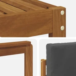 vidaXL Conjunto de sofás de exterior 8 pcs Natural y antracita Best