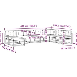 vidaXL Conjunto de sofás de exterior 8 pcs Natural y antracita Best