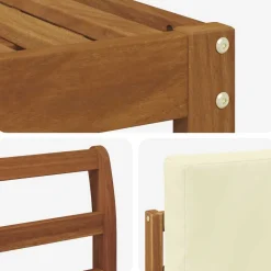 vidaXL Conjunto de sofás de exterior con cojín 6 pcs Natural y crema New