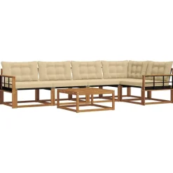 vidaXL Conjuntos De Muebles-Conjunto de sofás de exterior con cojín 6 pcs