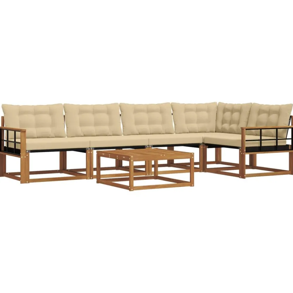 vidaXL Conjuntos De Muebles-Conjunto de sofás de exterior con cojín 6 pcs