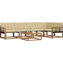 vidaXL Conjuntos De Muebles-Conjunto de sofás de exterior con cojín 6 pcs
