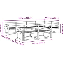 vidaXL Conjunto de sofás de exterior 7 pcs Natural Clearance