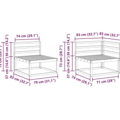 vidaXL Conjunto de sofás de exterior 7 pcs Natural Clearance